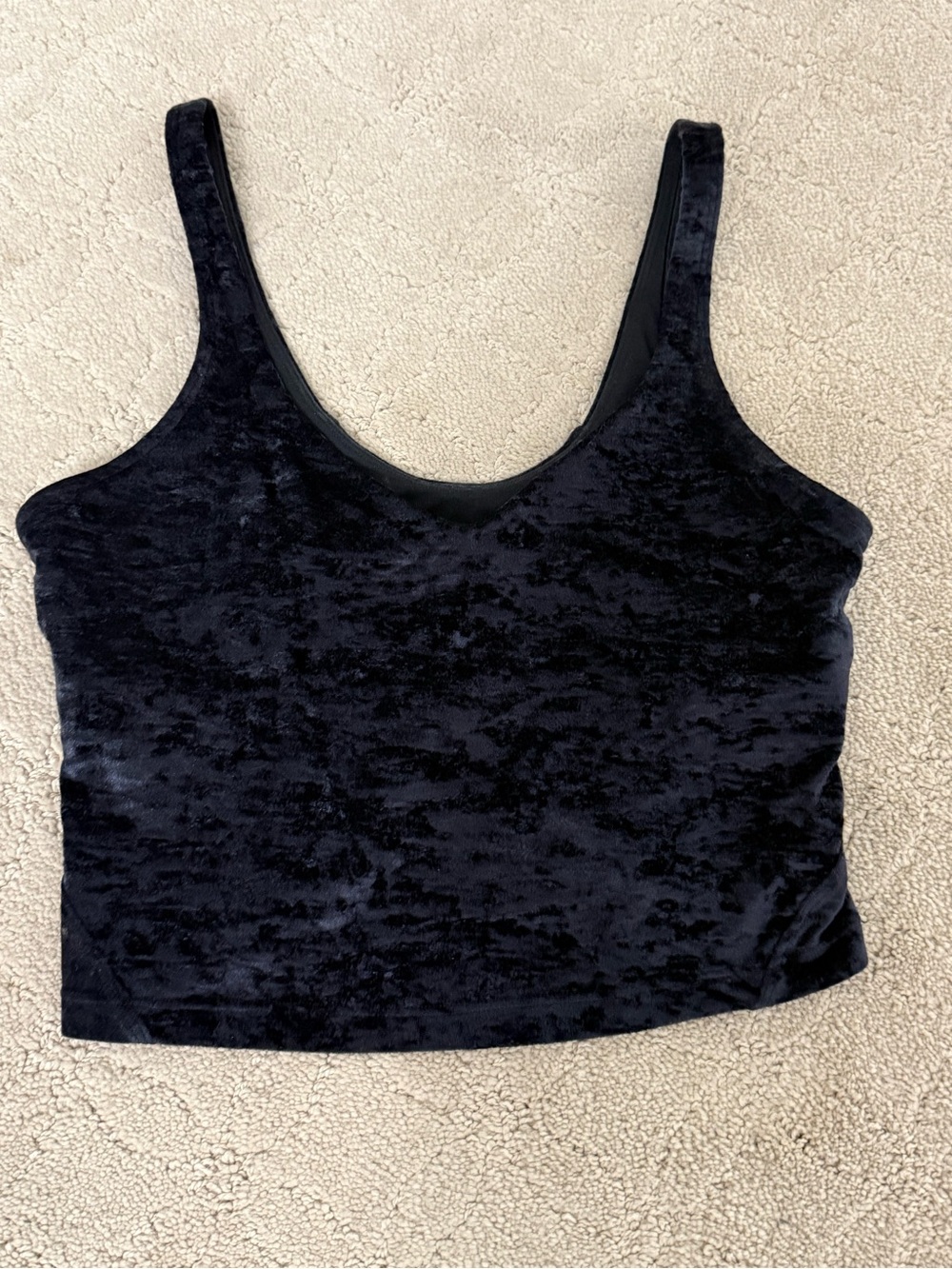 lululemon athletica Black Velvet Scoop Crop Tank